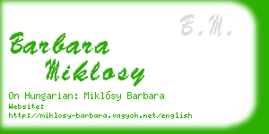 barbara miklosy business card