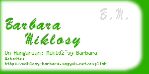 barbara miklosy business card